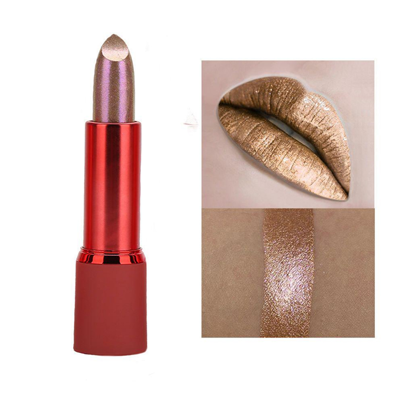 Glitter Läppstift Vattentätt Metallic Lip Gloss Vattentätt Pearl Lip Gloss för kvinnor Kosmetiskt läppstift