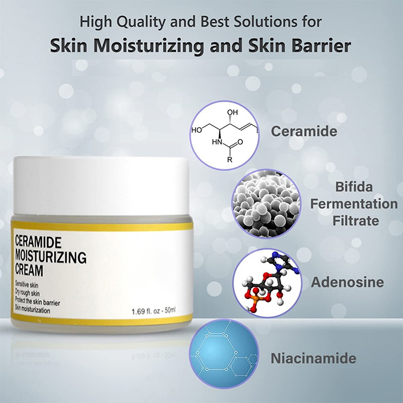 Ceramidkräm återfuktar och återfuktar förbättrar hudens kondition och förhindrar torr och sprucken hud 50g