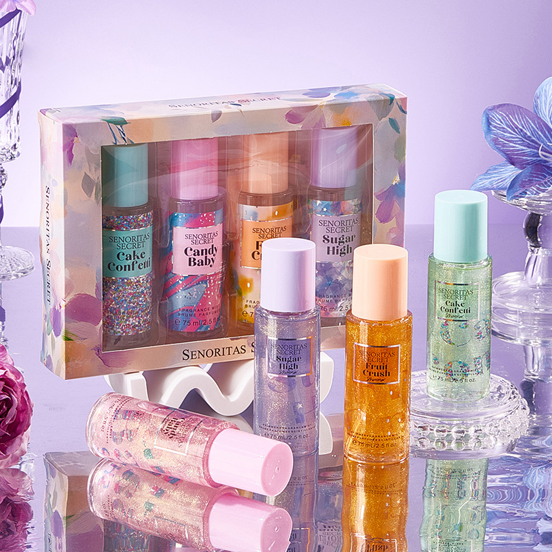 4ST 75ml*4 Eau De Parfum Florals Body Spray Kvinnlig Fruktig 75ml Body Mist Presentset