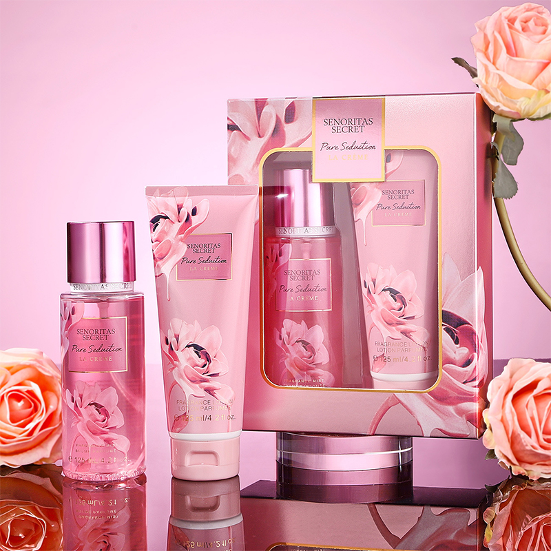 Small Size Women Parfym Present Set 2 i 1 125ml*2 Body Lotion 125ml Body Mist Present Set