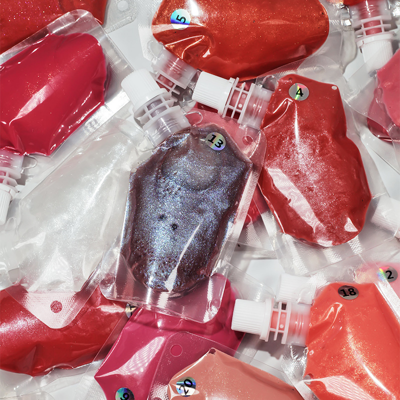 200 ml plastpåse läppglans munstyckespåse Vegansk och grymhetsfri färdig läppglansbaspigment