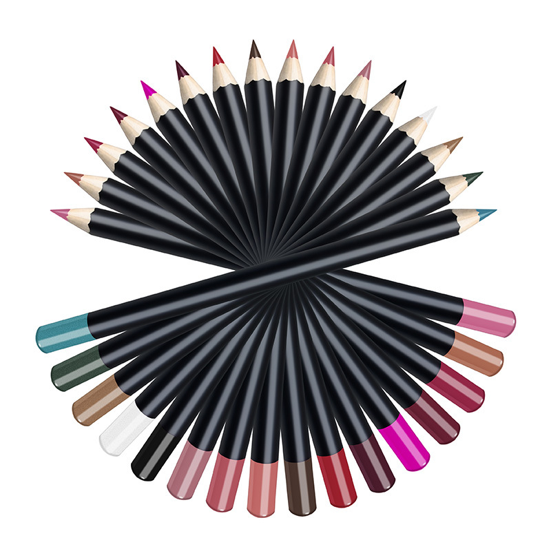 Lip Liner 3 i 1 Funktion Eyeliner Tillgänglig 21 Color Lip Pencil Lipstick Ingen logotyp